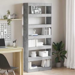 vidaXL Dulap pentru carti Gri din beton 80 x 30 x 198 cm Lemn compozit GartenMobel Dekor (3333919) Biblioteca