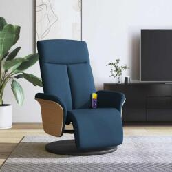 vidaXL Fotoliu de masaj rabatabil cu suport picioare, albastru, textil GartenMobel Dekor (356540)