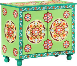 vidaXL Dulap vopsit manual, multicolor, 70x35x60 cm, lemn mango GartenMobel Dekor (321664) Comoda