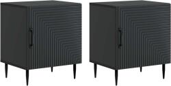 vidaXL Set 2 noptiere negre din lemn prelucrat, 43 x 34, 5 x 50 cm, stil modern (894798)