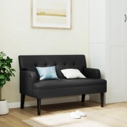 vidaXL Bancheta cu spatar, negru, 112x65, 5x75 cm, piele ecologica GartenMobel Dekor (372153)