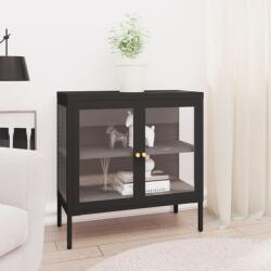 vidaXL Servanta, negru, 70x35x70 cm, otel si sticla GartenMobel Dekor (336064) Comoda