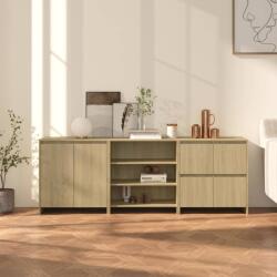 vidaXL Servanta, stejar Sonoma, 3 piese, lemn prelucrat GartenMobel Dekor (3098075) Comoda