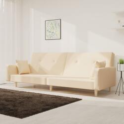 vidaXL Canapea extensibila cu 2 locuri, 2 perne, crem, textil GartenMobel Dekor (375744) Canapea