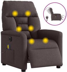 vidaXL Fotoliu electric de masaj rabatabil, maro închis, textil GartenMobel Dekor (3303027)