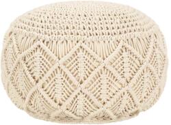 vidaXL Taburet puf macrame lucrat manual, 45 x 30 cm, bumbac GartenMobel Dekor (248089)