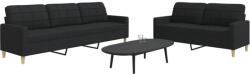 vidaXL Set de canapele, 2 piese, negru, material textil GartenMobel Dekor (3278323) Canapea