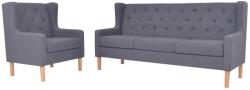 vidaXL Set canapea, 2 piese, gri, material textil GartenMobel Dekor (274933) Canapea
