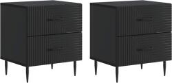 vidaXL Set 2 noptiere negre cu 4 sertare, 43 x 34, 5 x 47, 5 cm, lemn prelucrat (894758)