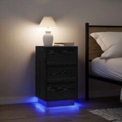 vidaXL Noptiera cu lumini LED Negru 38x34x65 cm GartenMobel Dekor (861302)
