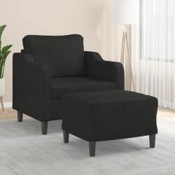 vidaXL Fotoliu canapea cu taburet, negru, 60 cm, material textil GartenMobel Dekor (3201131) Canapea