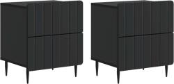 vidaXL Set 2 noptiere negre cu 4 sertare, lemn prelucrat, 43x34, 5x49, 5 cm (894298)
