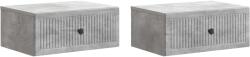 vidaXL Set 2 noptiere suspendate cu sertar, gri beton, 49 x 34, 5 x 20 cm (897942)