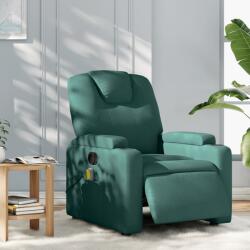 vidaXL Fotoliu electric de masaj rabatabil, verde închis, textil GartenMobel Dekor (3204362)
