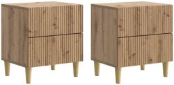vidaXL Set 2 noptiere cu 2 sertare, stejar artizanal, 43 x 34, 5 x 48 cm (894544)