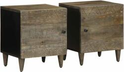 vidaXL Noptiere 2 buc Gri deschis 40x33x46 cm Lemn masiv de mango GartenMobel Dekor (4017789)