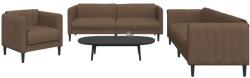 vidaXL Set de canapele, 3 piese, maro, textil GartenMobel Dekor (3209237) Canapea