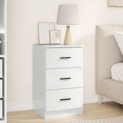 vidaXL Noptiera alb foarte lucios cu 3 sertare, 38 x 38 x 66 cm, lemn compozit (883378)