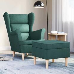 vidaXL Fotoliu cu taburet pentru picioare, verde închis, textil GartenMobel Dekor (3307994)