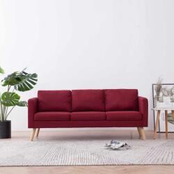 vidaXL Canapea cu 3 locuri, rosu vin, material textil GartenMobel Dekor (281364) Canapea