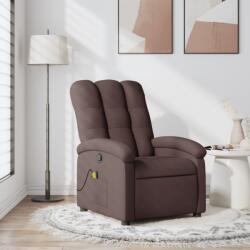 vidaXL Fotoliu de masaj rabatabil, maro închis, material textil GartenMobel Dekor (371744)
