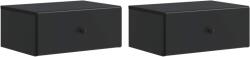 vidaXL Set 2 noptiere suspendate negre cu sertar, 49 x 34, 5 x 20 cm (899128)