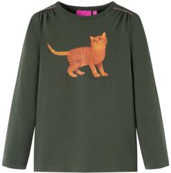 vidaXL Tricou cu maneci lungi pentru copii, kaki, 128 GartenMobel Dekor (14207)