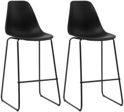 vidaXL Scaune de bar, 2 buc. , negru, plastic GartenMobel Dekor (281501)