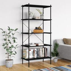 vidaXL Unitate cu rafturi pe 5 niveluri, negru, 80x40x163 cm GartenMobel Dekor (336347) Biblioteca
