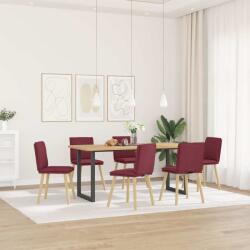vidaXL Scaune de bucatarie pivotante, 6 buc. , rosu vin, textil GartenMobel Dekor (3315628)