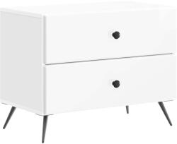 vidaXL Noptiera alb lucios cu 2 sertare, 62x34, 5x47, 5 cm, stil modern (895469)