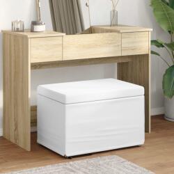 vidaXL Taburet Alb 61 x 41 x 40 cm Piele ecologica si lemn stratificat GartenMobel Dekor (876772)