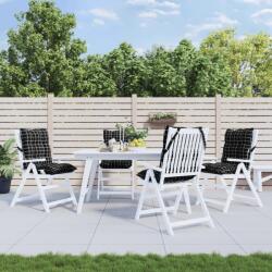 vidaXL Perne scaun cu spatar mic, 4 buc. , negru carouri, textil oxford GartenMobel Dekor (377720)
