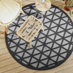 vidaXL Covor de exterior, ARAKIL negru, Ø160 cm, PP GartenMobel Dekor (368463) Covor