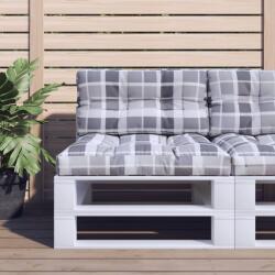 vidaXL Perne pentru paleti, 2 buc. gri, tesatura, model cu carouri GartenMobel Dekor (360703)