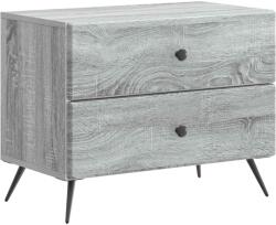 vidaXL Noptiera gri Sonoma cu 2 sertare, 62 x 34, 5 x 47, 5 cm, lemn prelucrat (895471)