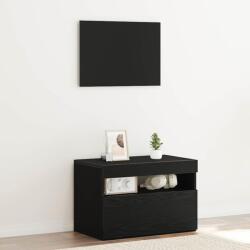 vidaXL Noptiera cu LED stejar negru 60x35x40 cm din lemn compozit (3333067)