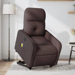 vidaXL Fotoliu electric masaj rabatabil cu ridicare maro închis textil GartenMobel Dekor (3206827)