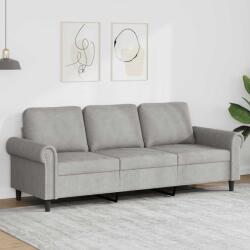vidaXL Canapea cu 3 locuri, gri deschis, material 180CM catifea GartenMobel Dekor (359539) Canapea