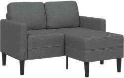 vidaXL Canapea cu 2 locuri si sezlong în forma de L, gri închis, 125 cm, material textil GartenMobel Dekor (4107062) Canapea