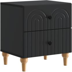 vidaXL Noptiera neagra cu 2 sertare, din lemn prelucrat, 43 x 34, 5 x 48 cm (894067)