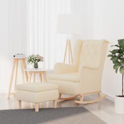 vidaXL Fotoliu balansoar cu taburet, crem, material textil GartenMobel Dekor (3121281)