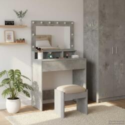 vidaXL Masa de Machiaj Gri din beton 75, 5 x 41 x 135 cm Lemn compozit GartenMobel Dekor (865112)