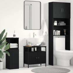 vidaXL Dulap pentru chiuveta de baie stejar negru lemn prelucrat GartenMobel Dekor (862234)