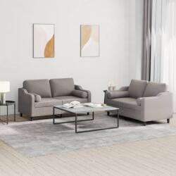 vidaXL Set de canapele cu perne, 2 piese, gri taupe, textil GartenMobel Dekor (3201825) Canapea
