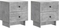 vidaXL Set 2 noptiere cu 4 sertare, gri beton, 43 x 34, 5 x 47, 5 cm (893842)