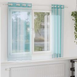 vidaXL Perdele Voile cu Oeje 2 buc Turcoaz GartenMobel Dekor (4102143)