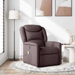 vidaXL Fotoliu de masaj rabatabil, maro închis, material textil GartenMobel Dekor (4015611)