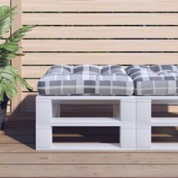 vidaXL Perna de paleti, gri carouri, 60x60x12 cm, material textil GartenMobel Dekor (360461)