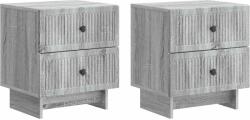 vidaXL Set 2 noptiere Sonoma gri cu 4 sertare, 43 x 34, 5 x 47, 5 cm (893848)